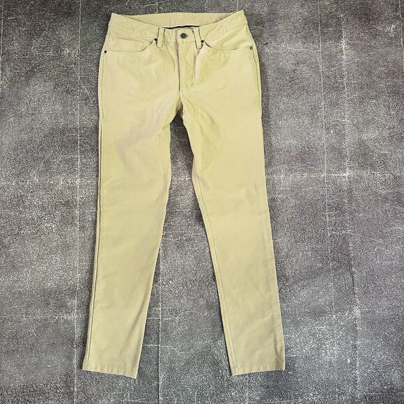 Men's Lululemon ABC Skinny Chino Classic Khakis Brown Casual Work Pants Sz 30 32 - Picture 1 of 4